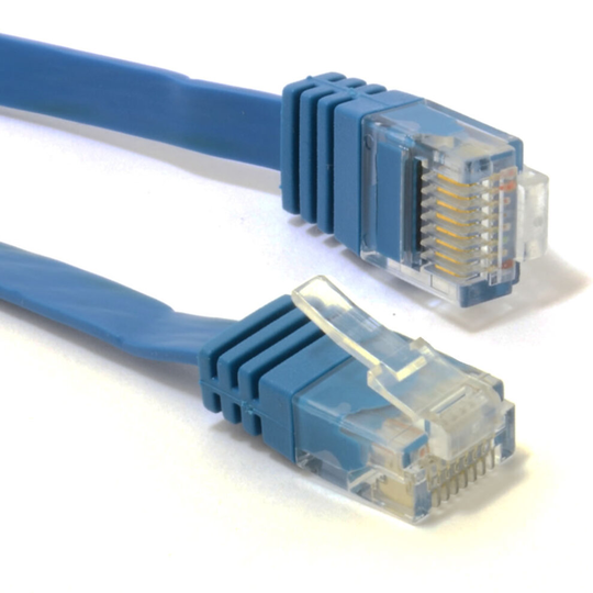 kenable FLAT CAT6 Ethernet LAN Patch Cable Low Profile GIGABIT RJ45 4m BLUE