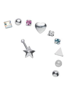 The Love Silver Collection Sterling Silver Nose Set (Set Of 10), Women