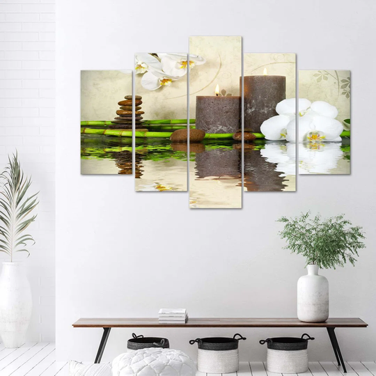 Canvas Print Zen Spa Candle Orchid