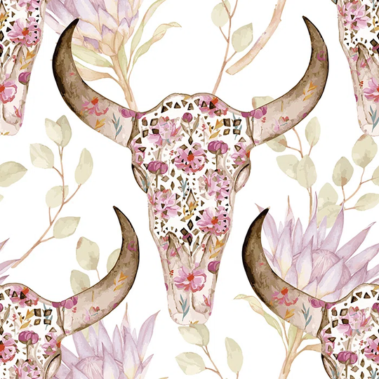 Walllpaper Roll 416X254cm Kitchen Livingroom Bedroom Mural Decoration Wallpaper Material With Print - Skull In Flowers Goldlarge
