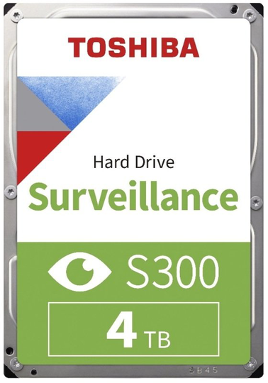 Toshiba 4TB S300 Surveillance 3.5" SATA Internal Hard Drive 256MB Cache 180TB/Year workload (SMR)