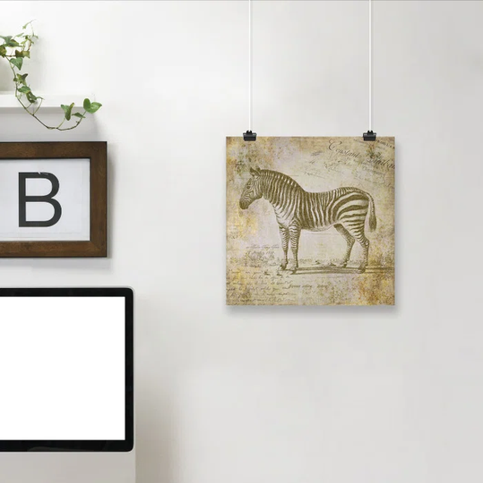 Zebra Vintage 3 by Lebens Art - Graphic Art Print