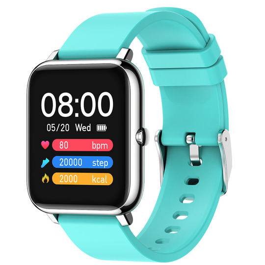 (Blue) Smart Watch Waterproof Bluetooth Heart Rate Fitness Bracelet For iOS Android