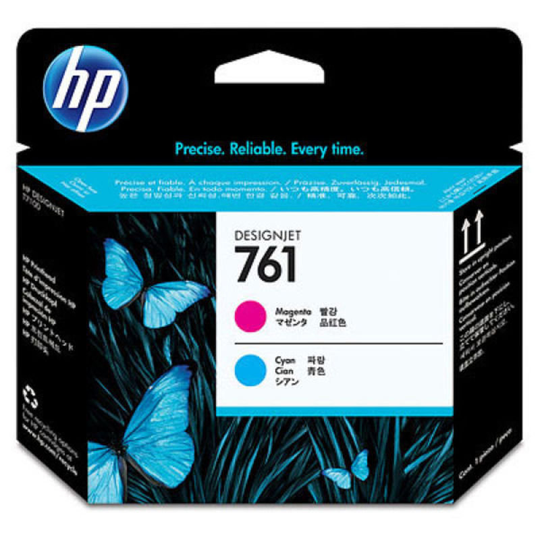 HP 761 Magenta & Cyan Original DesignJet Printhead For use with - DesignJet T7100 & T7200 - CH646A