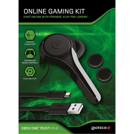 Gioteck Online Gaming Kit Xbox One - Chat Headset, Charging Cable and Thumb Grips
