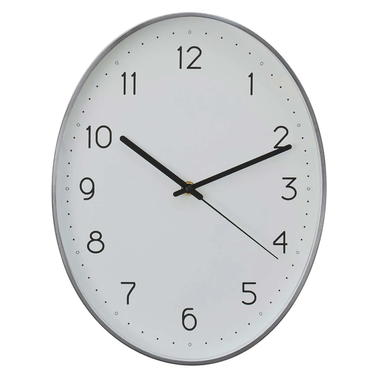 Interiors by PH Oval Wall Clock With Dark Grey Finish