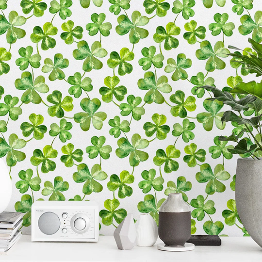 Walllpaper Roll 312X219cm Mural Decoration Wallpaper Material With Print Kitchen Livingroom Bedroom - Clover Floral