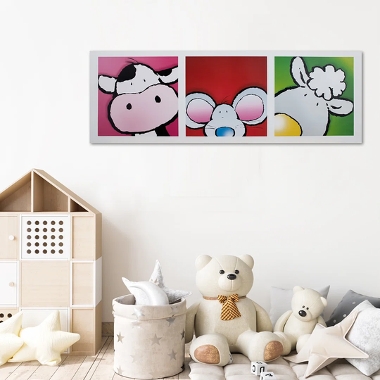 Canvas Print Cow Mouse Sheep