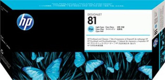 HP 81 Light Cyan Original Printhead & Printhead Cleaner For use with - Designjet 5000/PS & 5500/PS - C4954A