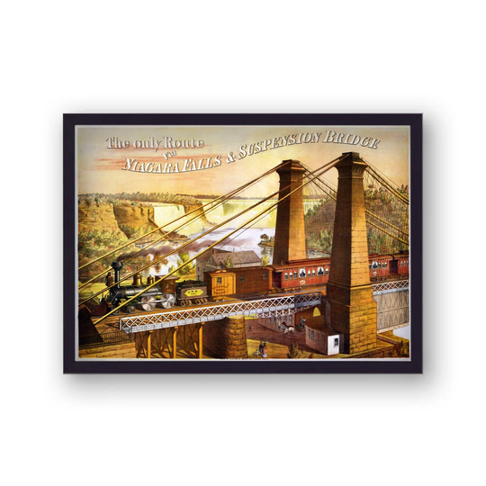 Vintage Niagara Falls Suspension Bridge by Vouvart - Picture Frame Advertisement
