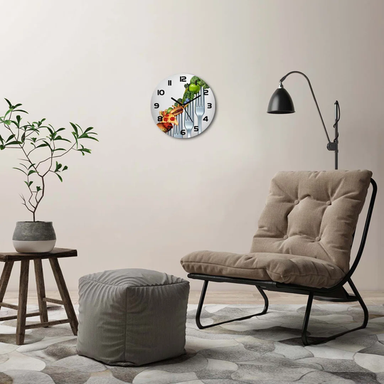 Glass Wall Clock 30Cm Round Decoration Picture Wall Art Modern Decoration Kitchen Living Room Silent - Progress In The Diet,86982691
