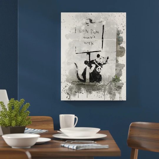 'Banksy Rat Graffiti Wall Art' Graphic Art Print Poster