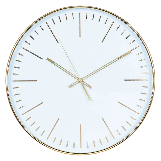 Celestial Gold & White Round Wall Clock
