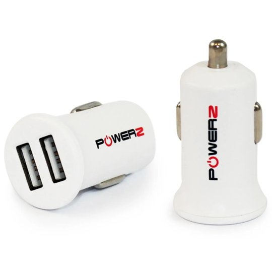 Powerz Car Charger for USB 2.4amp - White