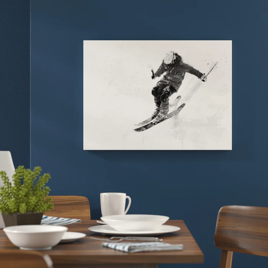 'Skiing' Graphic Art Print Poster