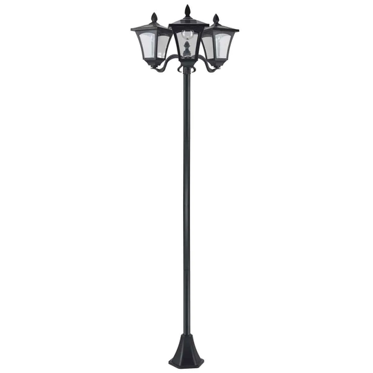 Outsunny Garden Free Standing 3 Light Solar Lamp Post