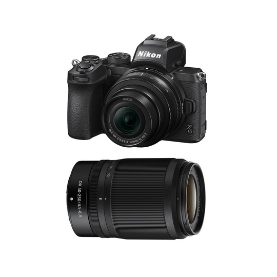 NIKON Z50 Black TWIN KIT NIKKOR Z DX 16-50MM VR NIKKOR Z DX 50-250MMVR
