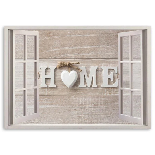 Canvas Print Window View House Home Heart