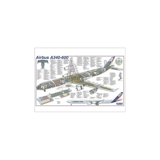 (A1 (84x59cm) Poster) Airbus A340-600 Cutaway Poster (Poster Print)