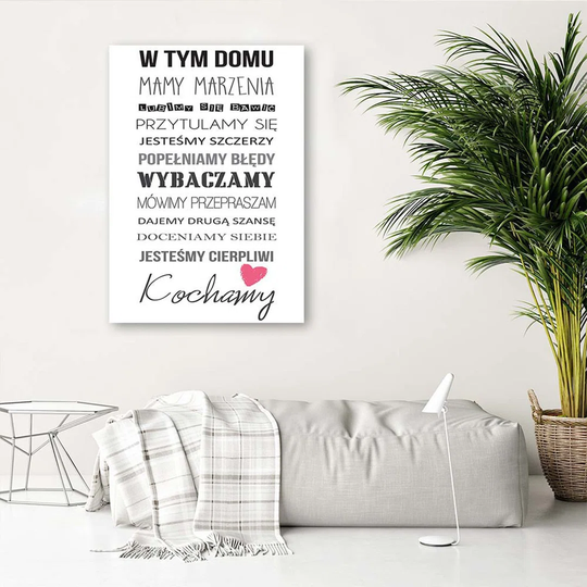 Canvas Print In This House Typography