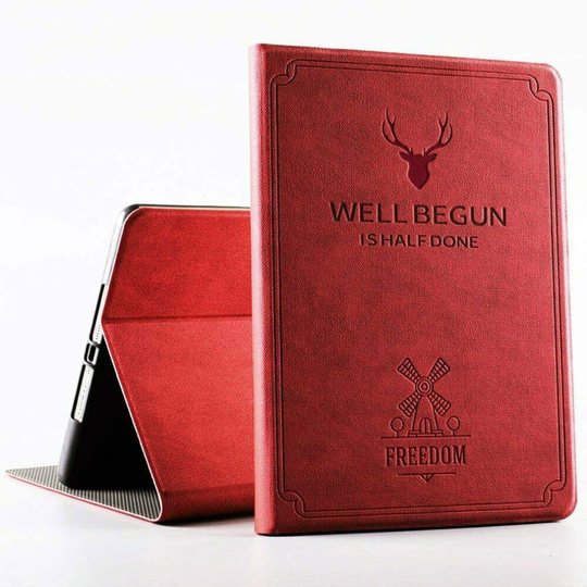 (Wine Red) Well Begun - Apple iPad Smart Cover Case Auto Wake/Sleep
