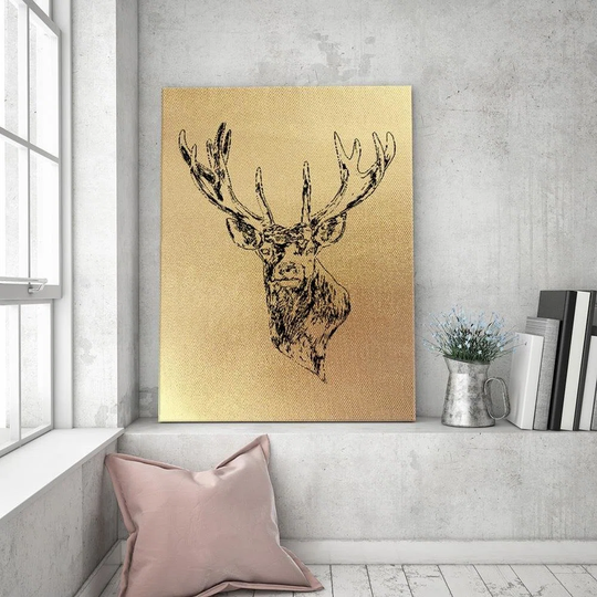 Canvas Print Stag Head With Horns