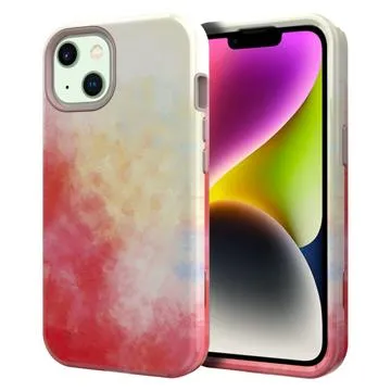 Stylish Gradient iPhone 14 Plus Hybrid Case - Beige