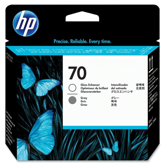 HP 70 Gloss Enhancer & Gray Original DesignJet Printhead For use with - Designjet Z3200 & Z3100 - C9410A