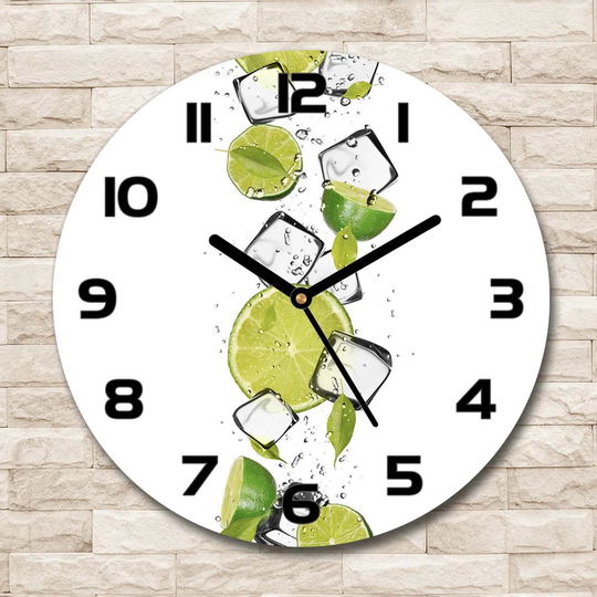 Decoration Picture Art Modern Kitchen Living Room Lime with Ice 30cm Silent Wall Clock