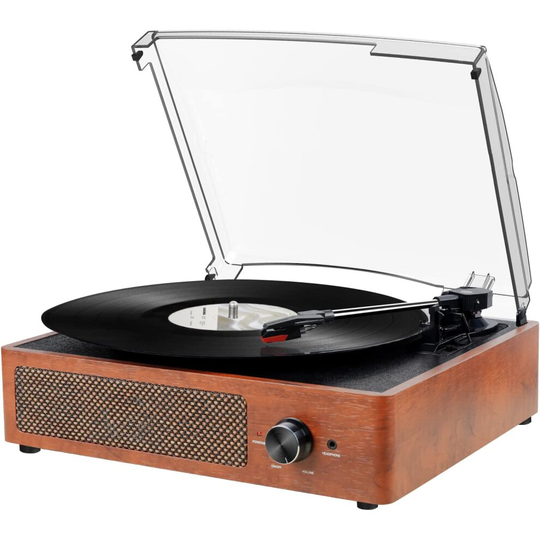 Mersoco Vinyl Turntable Bluetooth Record Player with Stereo Speakers