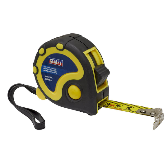 Sealey AK988 | Rubber Measuring Tape 3mtr(10ft) x 16mm Metric/Imperial