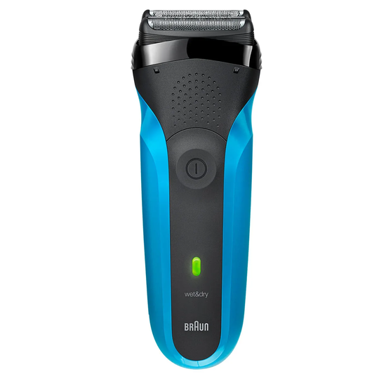 Braun BRA310 Series 3 Rechargeable Wet and Dry Electric Shaver - Black and Blue