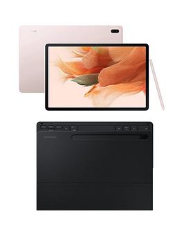 Samsung Galaxy Tab S7 Fe 12.4In Tablet - 64Gb, 5G, Light Pink With Free Keyboard Case