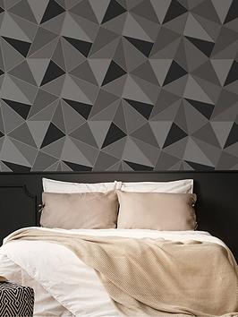 Fresco Apex Geo Charcoal Wallpaper