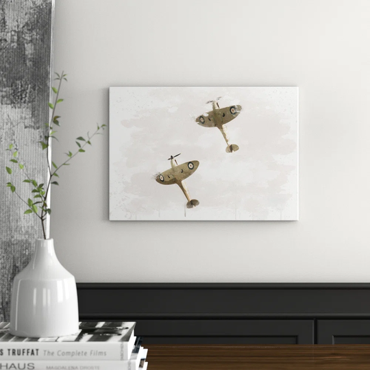 'Spitfire RAF Duo Planes' Graphic Art Print Poster
