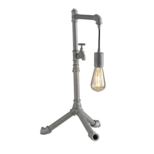 Oullins 61Cm Galvanized Arched Table Lamp