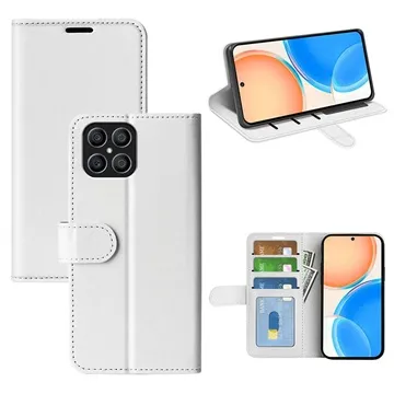 Honor X8 Wallet Case with Magnetic Closure - White
