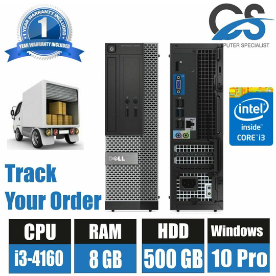 FAST CHEAP DELL OPTIPLEX 3020 COMPUTER DESKTOP PC INTEL i3 4160 @3.60GHz 8GB RAM