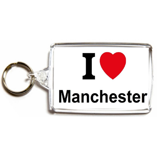I love (heart) Manchester - Double Sided Medium Keyring
