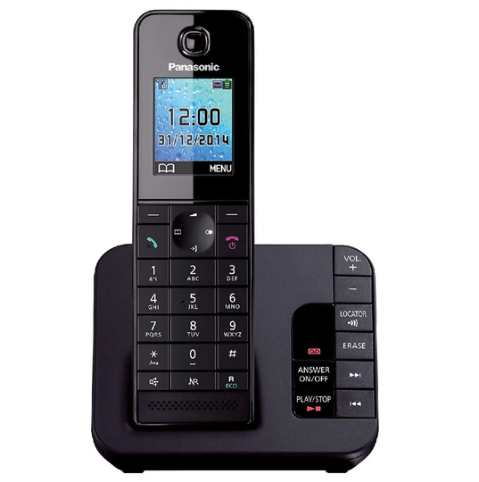 Panasonic KX-TGH220EB Digital Cordless Phone with Colour LCD, Answering System & Nuisance Call Block - Single