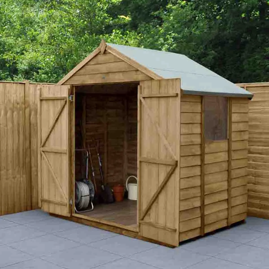 Forest Garden Overlap Pressure Treated 7' x 5' Double Door Apex Shed