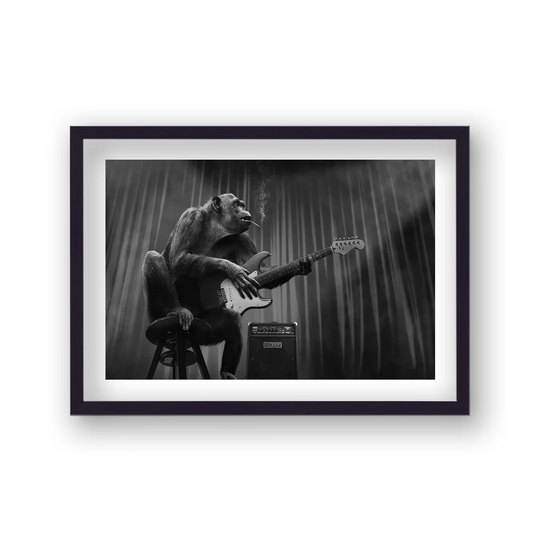 Black & White Rock N Roll Ape