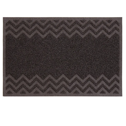 JVL Mud Grabber PVC Spaghetti 40 x 60cm Door Mat Zig-Zag - Brown