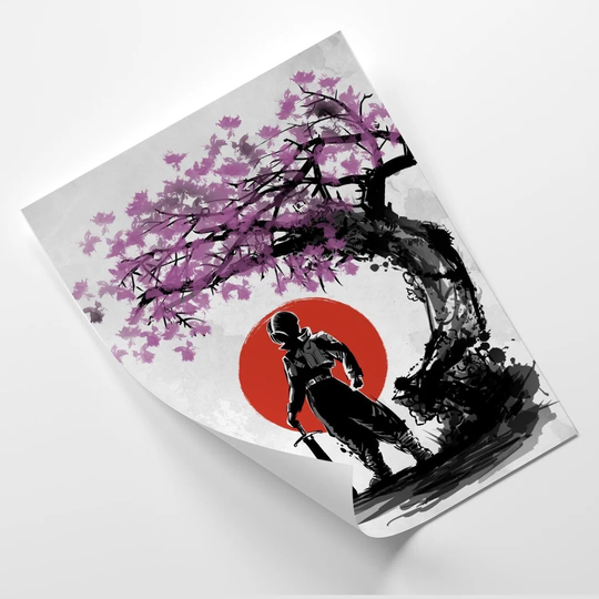 Poster, A Figure Under A Purple Cherry Tree