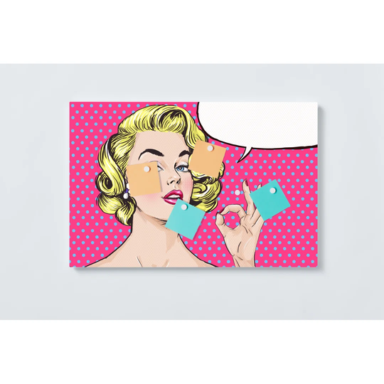 Pop Art Magnetic Wall Mounted Cork Board