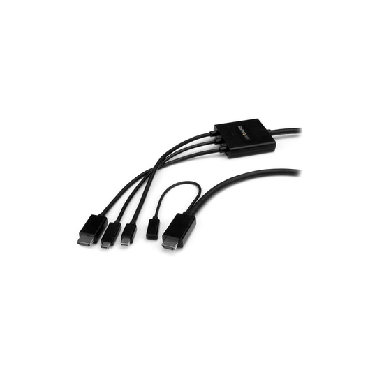 StarTech.com CMDPHD2HD 2m HDMI HDMI + Mini DisplayPort + USB C Black video cable adapter