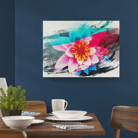 'Flower Pink Water Lily' Graphic Art Print Poster