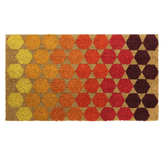 JVL 40x70cm Bright Prints Latex Backed Doormat - Hexagon