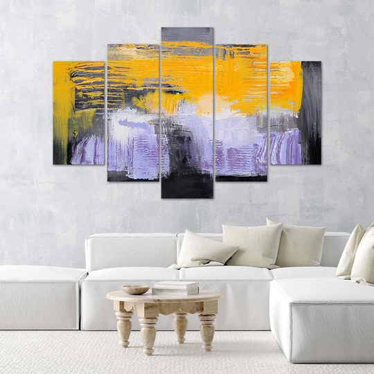 Canvas Print Abstraction Yellow Violet