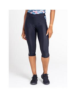 Dare 2b Worldly Womens Black/Pink Gel Cycling Capri, Black, Size 8, Women